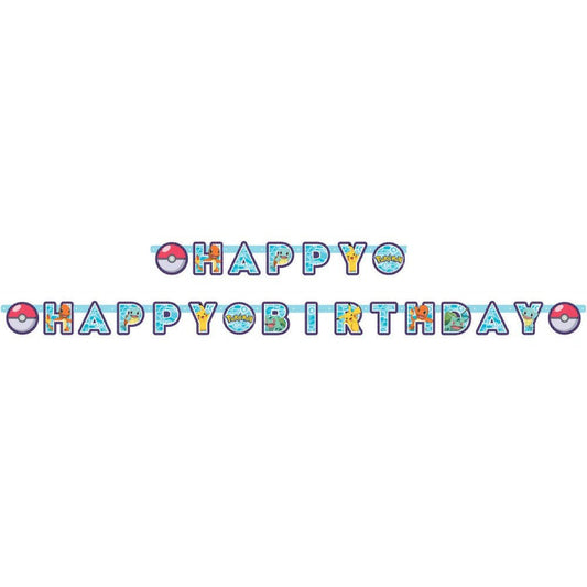 Happy Birthday Girlande "Pokemon" - 2,18m - Party im Karton