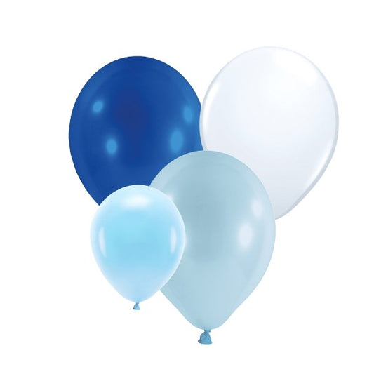 Luftballonmix Blau- 10 Stück - 28cm/13cm - Party im Karton