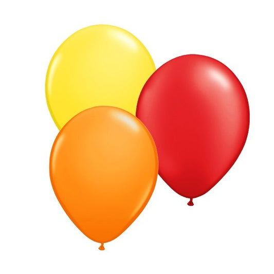 Luftballonmix Gelb/Orange/Rot - 10 Stück - 30cm - Party im Karton