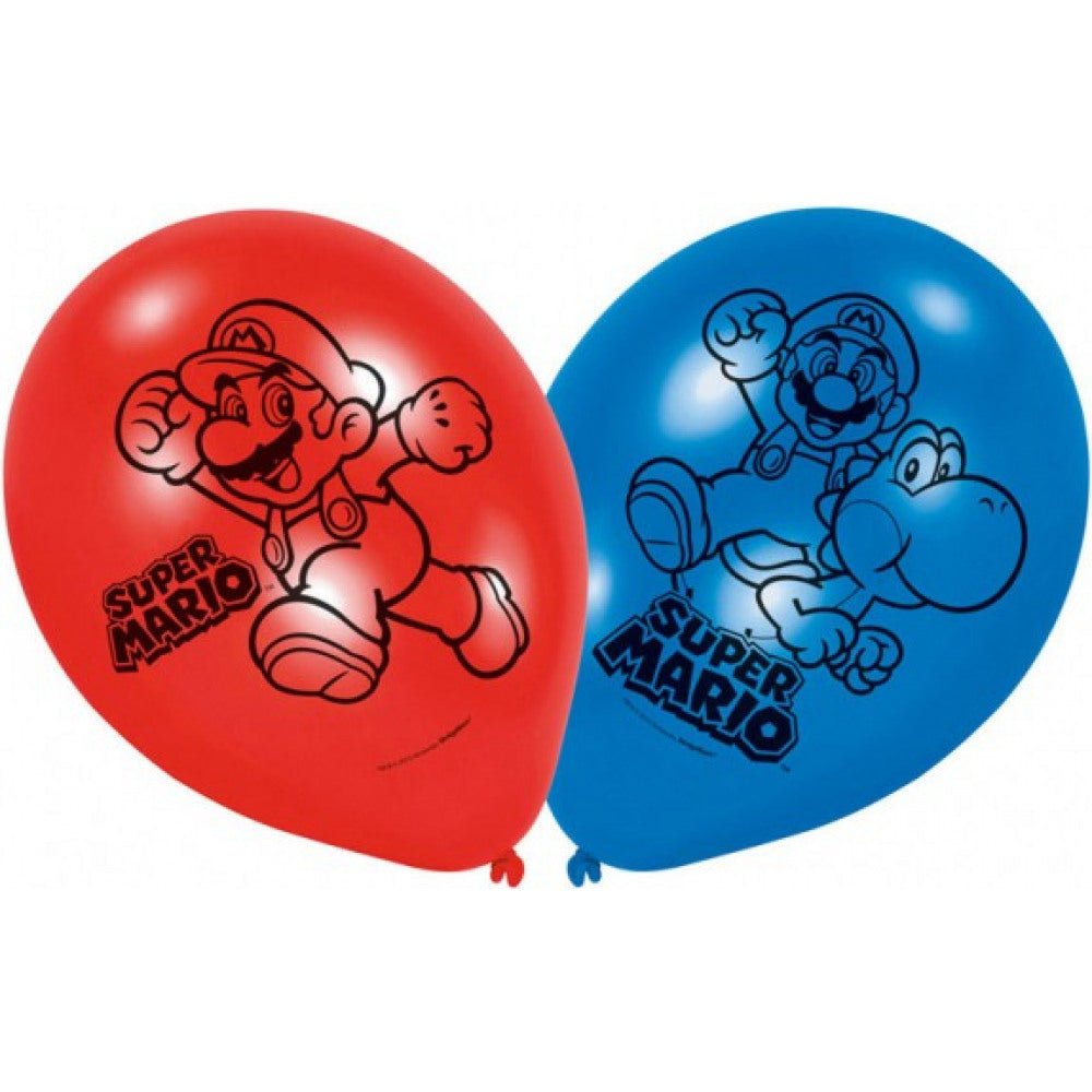 Luftballons "Super Mario" - 6 Stück - 23cm - Party im Karton