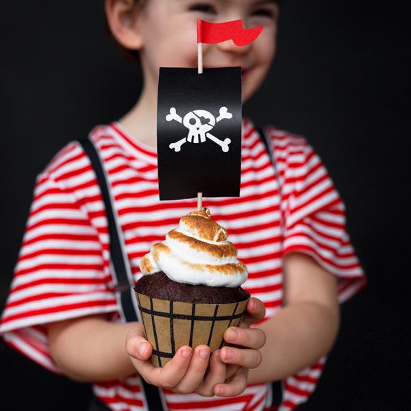 Muffin Dekoset "Piraten" 18-teilig für 6 Muffins oder Cupcakes - Party im Karton