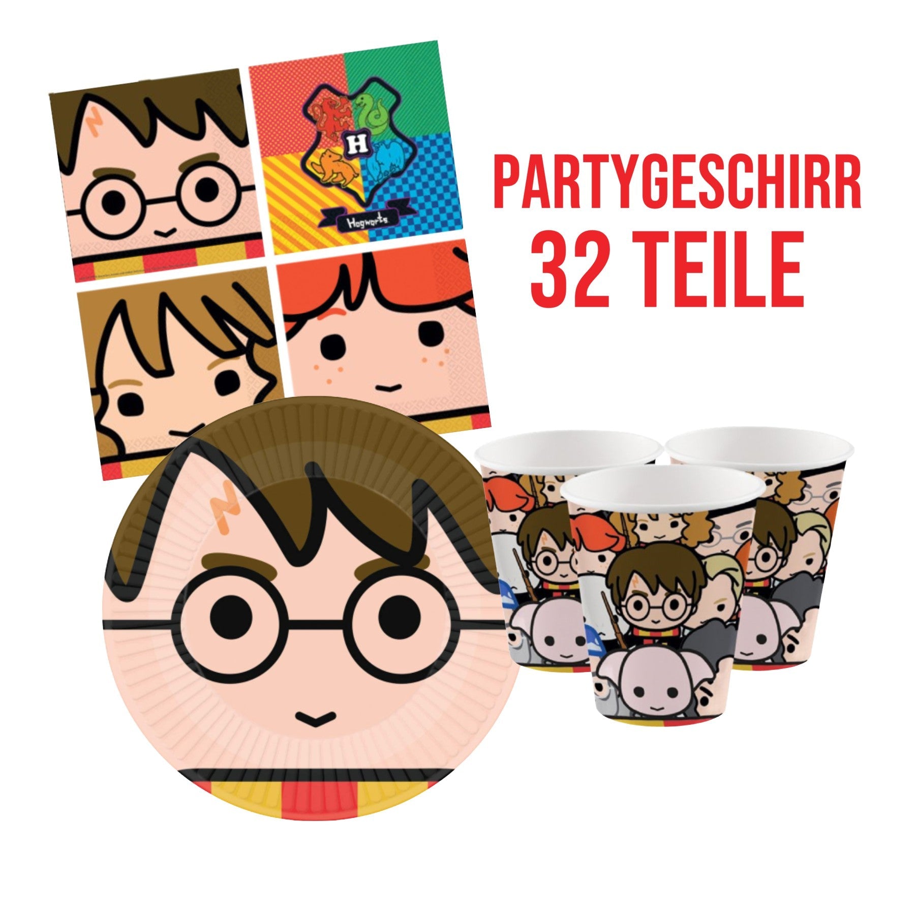 Partygeschirr "Harry Potter" 32 Teile - Party im Karton