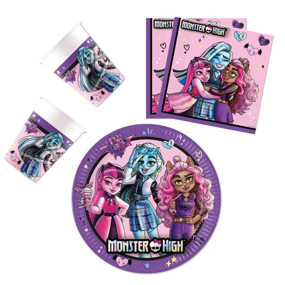 Partygeschirr "Monster High" 36 Teile - Party im Karton