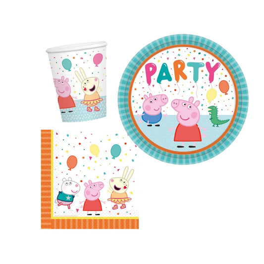 Partygeschirr "Peppa Wutz" - 32 Teile - Party im Karton