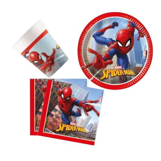 Partygeschirr "Spiderman" - 36 Teile - Party im Karton