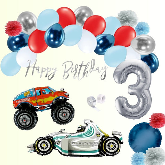 Partykarton "Autos" 63-teilig - Party im Karton