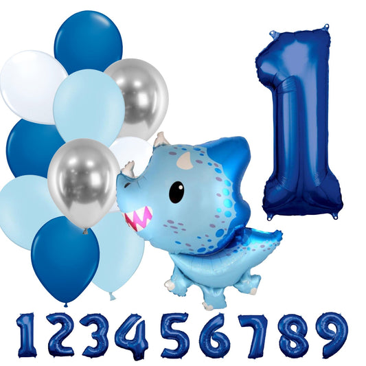 Partykarton "Baby Dino Blau" 12 Teile - Party im Karton