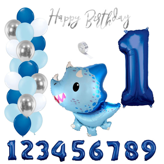 Partykarton "Baby Dino Blau" 29 Teile - Party im Karton