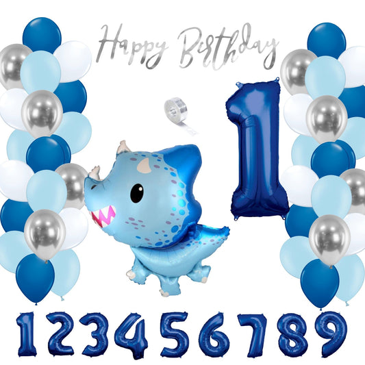 Partykarton "Baby Dino Blau" 54 Teile - Party im Karton