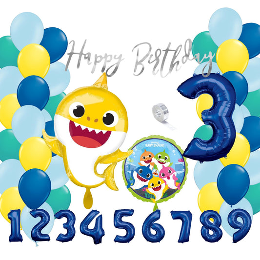 Partykarton "Baby Hai" 55 Teile - Party im Karton