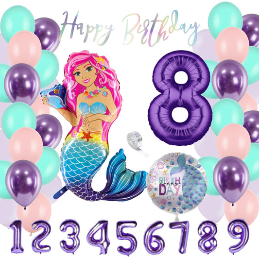 Partykarton "Meerjungfrau" 55 Teile - Party im Karton