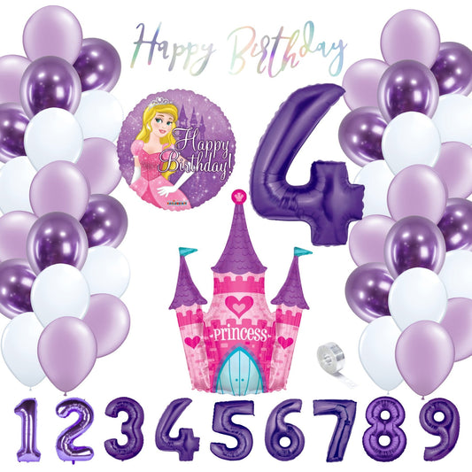 Partykarton "Prinzessin Violett" 55 Teile - Party im Karton