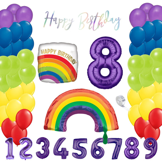 Partykarton "Regenbogen" 55 Teile - Party im Karton