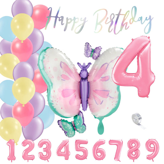 Partykarton "Schmetterling Pastell" 29 Teile - Party im Karton