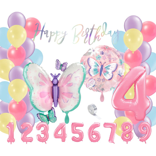 Partykarton "Schmetterling Pastell" 55 Teile - Party im Karton