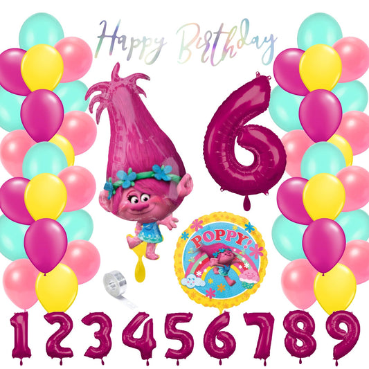 Partykarton "Trolls" 55 Teile - Party im Karton