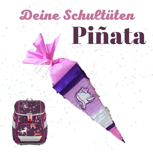 Personalisierbare Piñata "Schultüte" in deinem Wunschdesign - Party im Karton