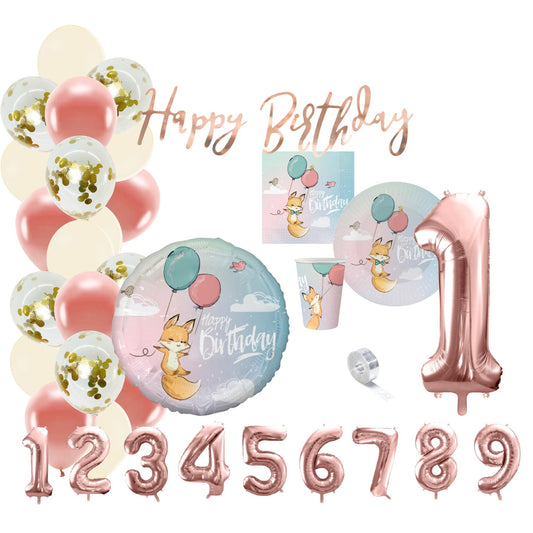 Sorglos Partykarton "Kleiner Fuchs" 61 Teile - Party im Karton