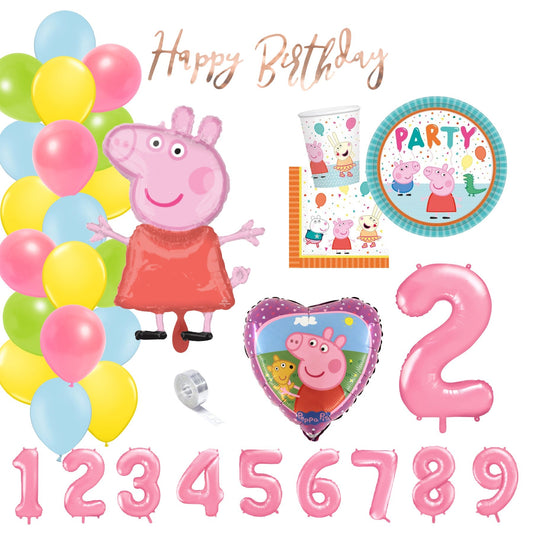 Sorglos Partykarton "Peppa Wutz" 62 Teile - Party im Karton