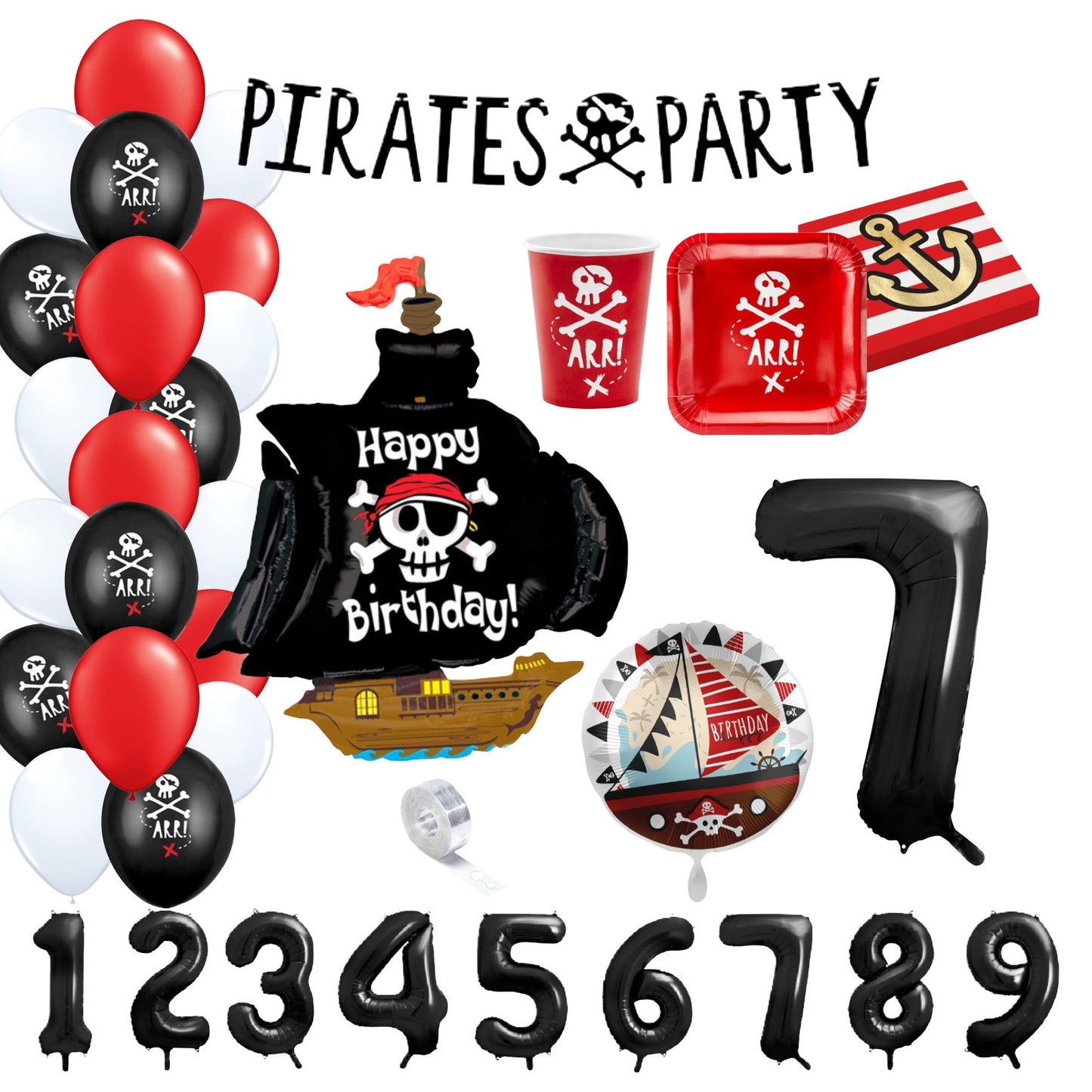 Sorglos Partykarton "Piraten" 57 Teile - Party im Karton