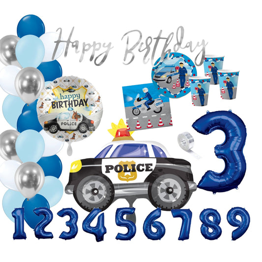 Sorglos Partykarton "Polizei" 66 Teile - Party im Karton