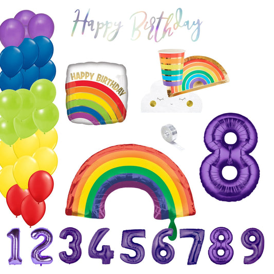 Sorglos Partykarton "Regenbogen" 66 Teile - Party im Karton