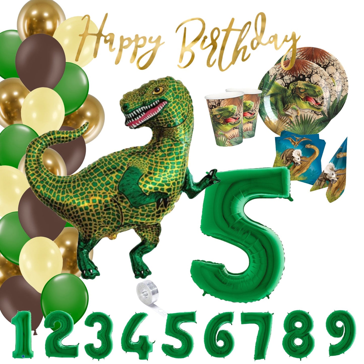 Sorglos Partykarton "T-Rex Dinosaurier" 69 Teile - Party im Karton