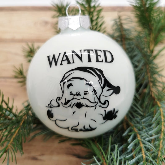 Weihnachtskugel - "Wanted" - Party im Karton