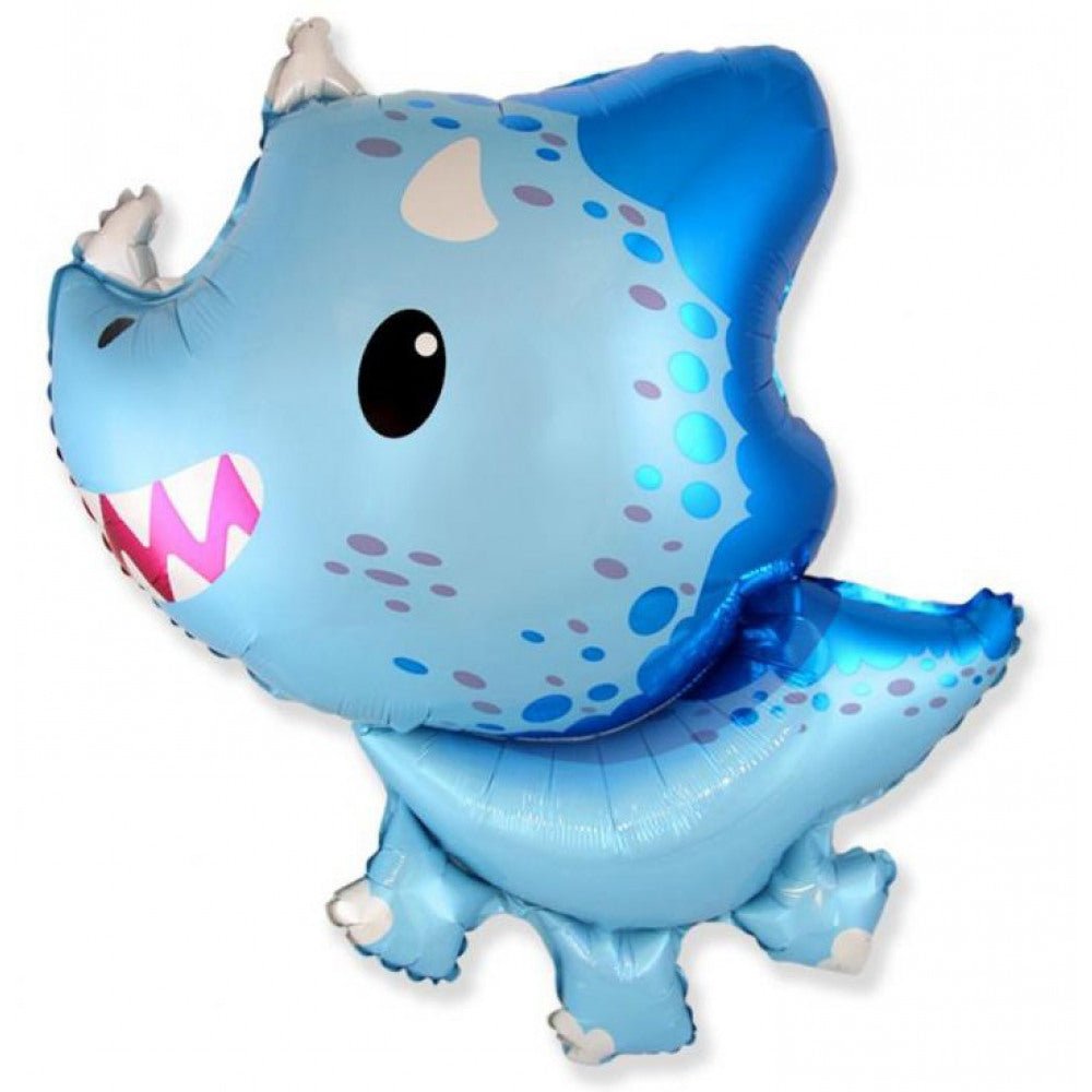XXL Folienballon "Baby Triceratops Blau" 61cm - Party im Karton