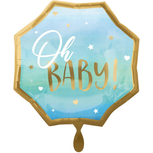 XXL Folienballon "Oh Baby Boy" 55cm - Party im Karton