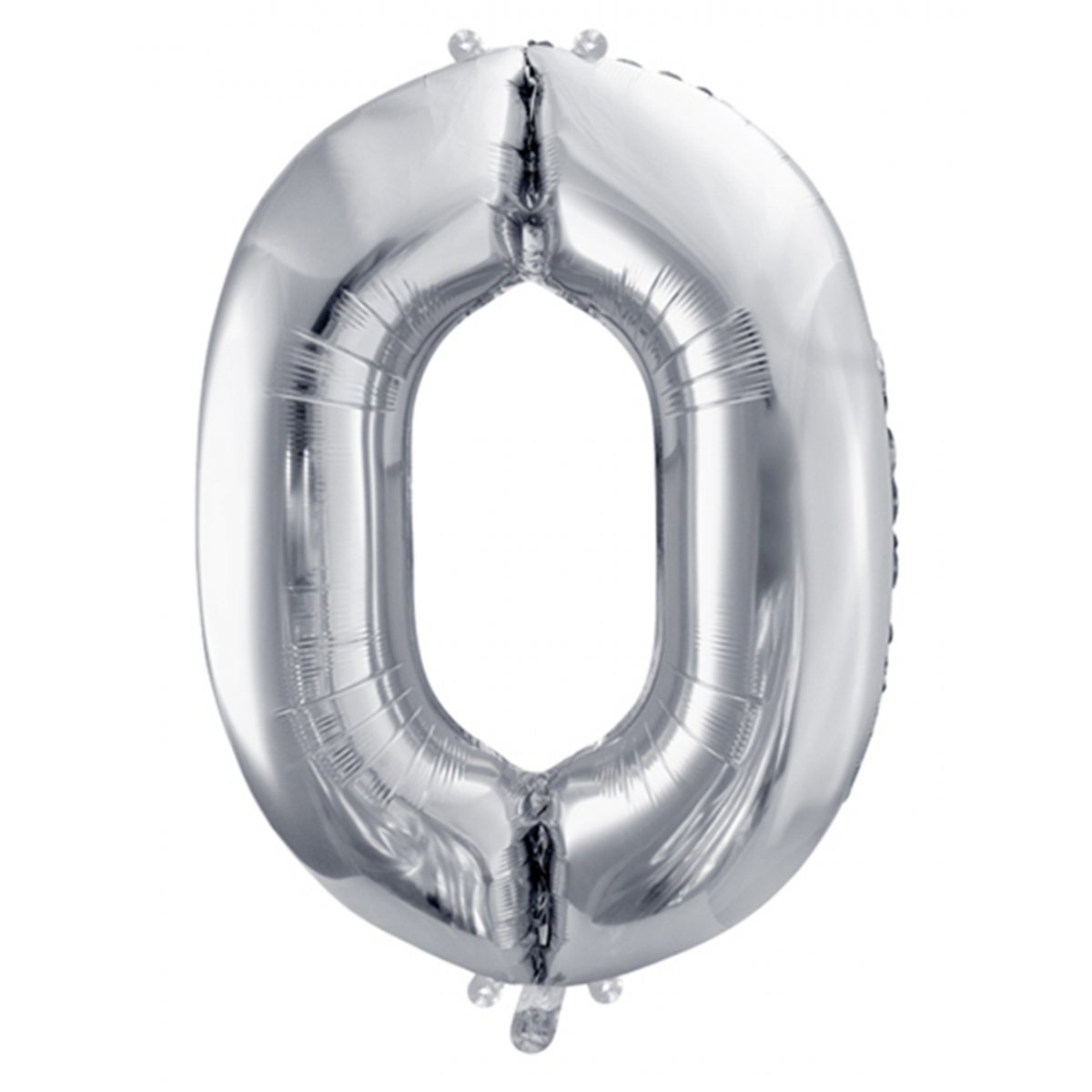 XXL Folienballon "Zahl 0" Silber - 86cm - Party im Karton
