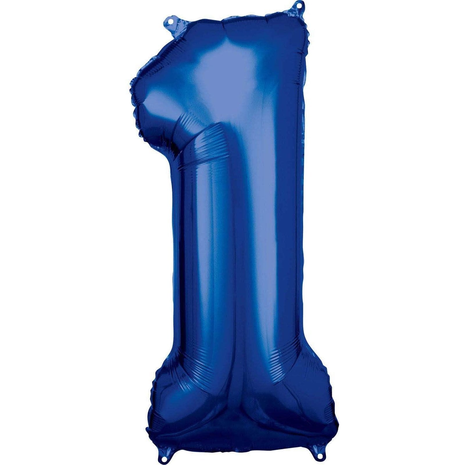 XXL Folienballon "Zahl 1" Blau- 86cm - Party im Karton