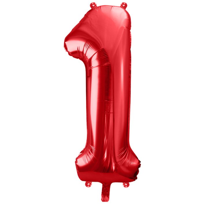 XXL Folienballon "Zahl 1" Rot- 86cm - Party im Karton