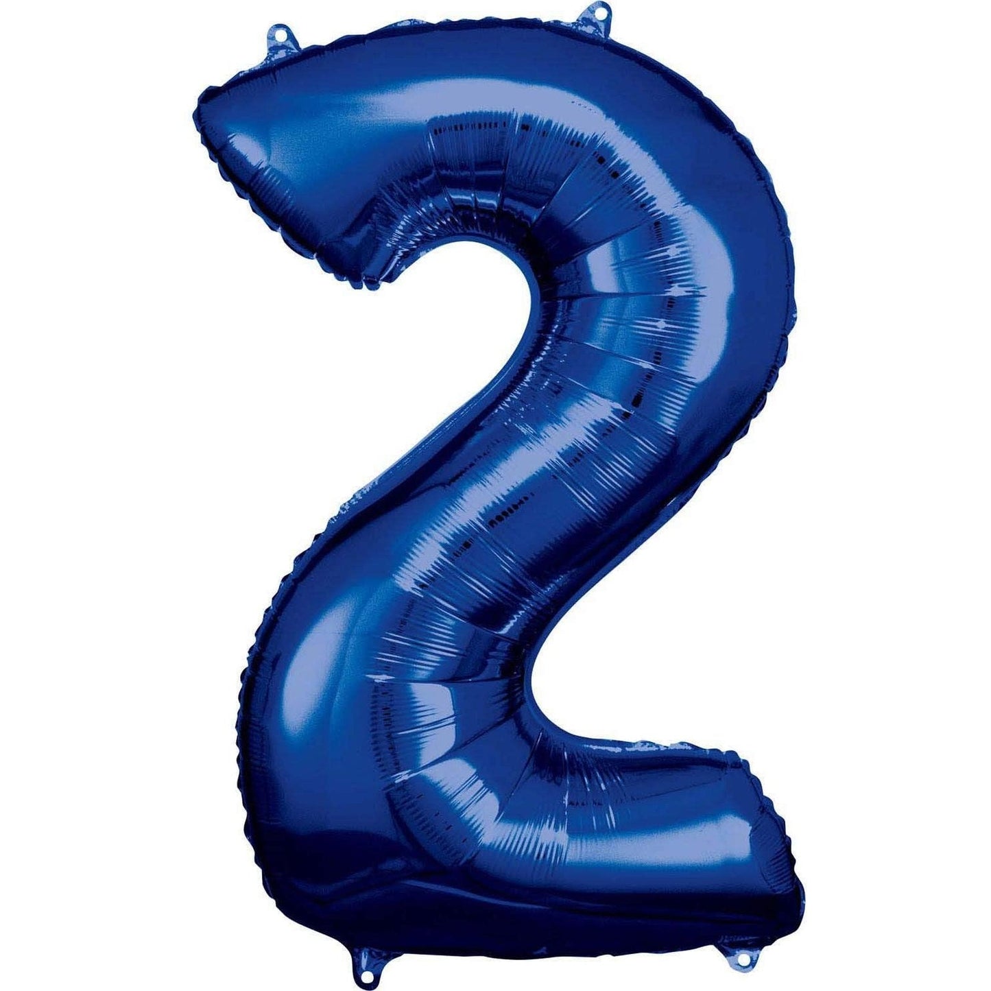 XXL Folienballon "Zahl 2" Blau- 86cm - Party im Karton
