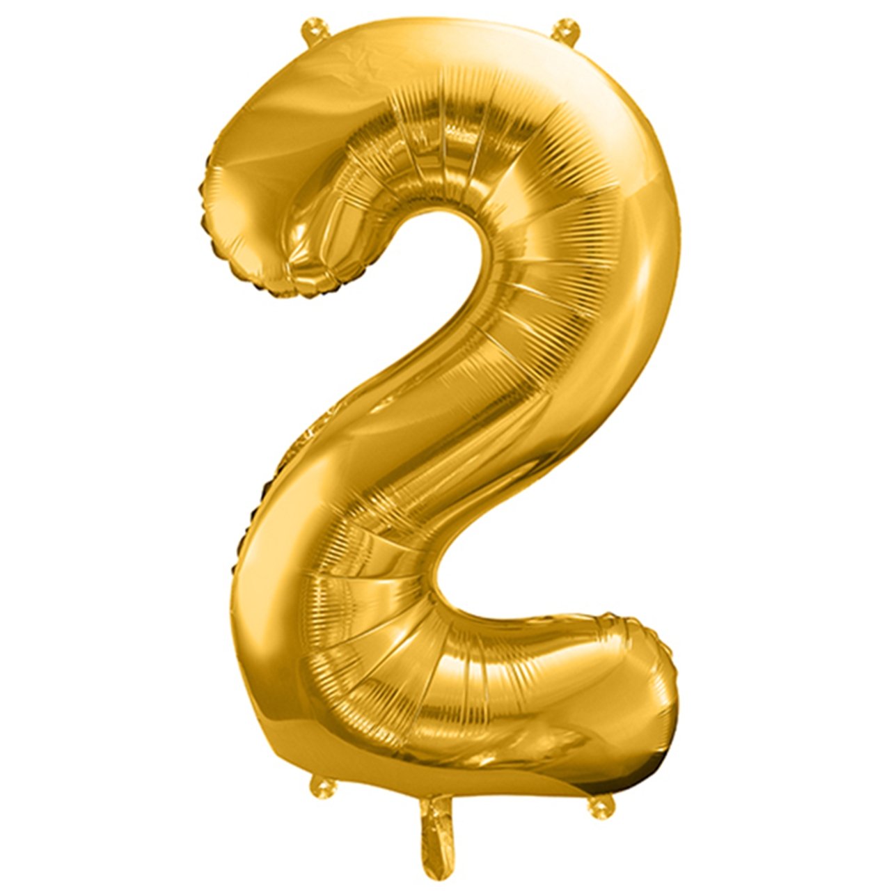 XXL Folienballon "Zahl 2" Gold - 86cm - Party im Karton