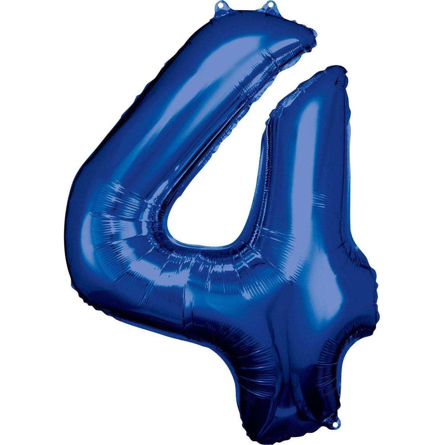 XXL Folienballon "Zahl 4" Blau- 86cm - Party im Karton