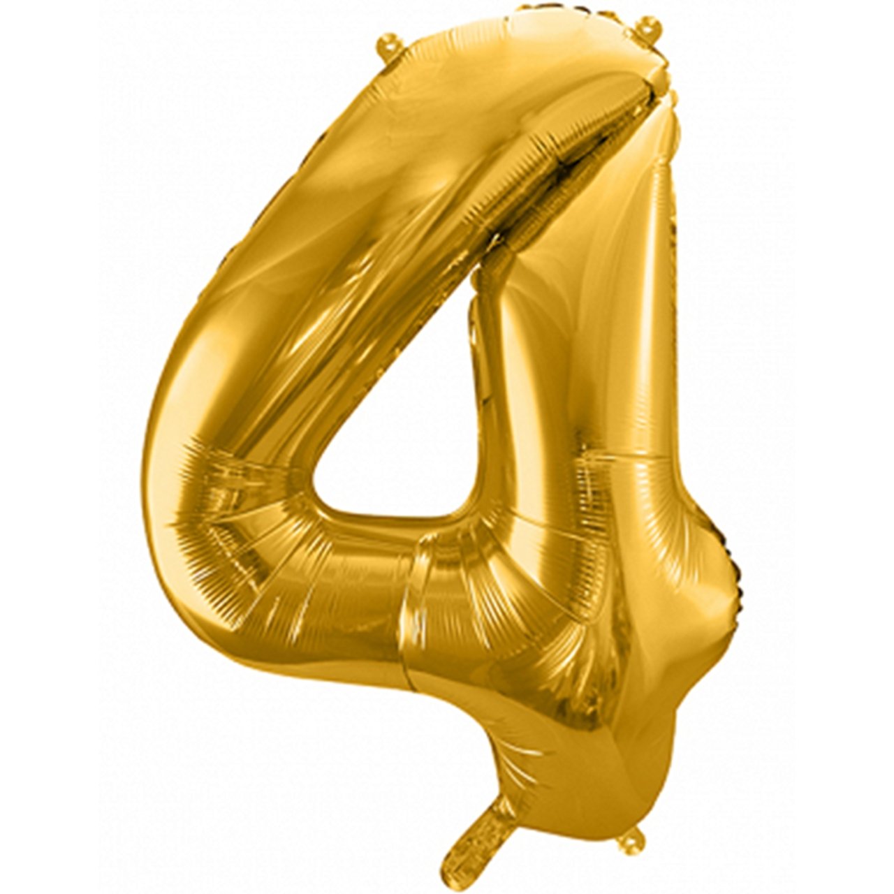 XXL Folienballon "Zahl 4" Gold - 86cm - Party im Karton