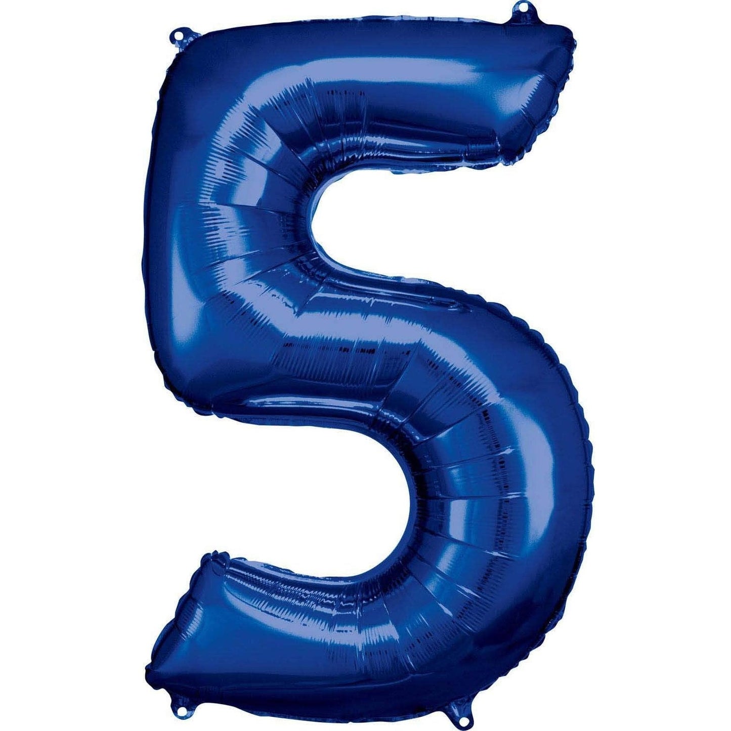 XXL Folienballon "Zahl 5" Blau- 86cm - Party im Karton