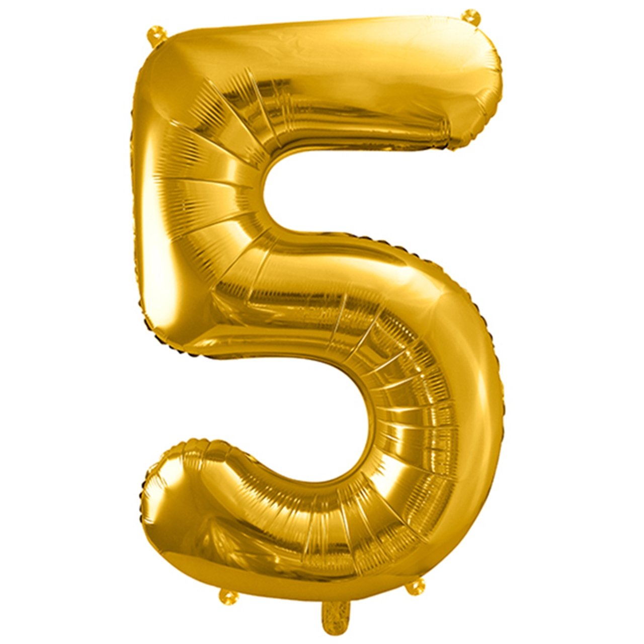 XXL Folienballon "Zahl 5" Gold - 86cm - Party im Karton