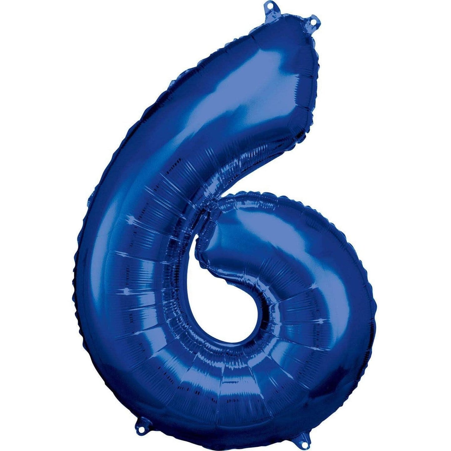 XXL Folienballon "Zahl 6" Blau- 86cm - Party im Karton