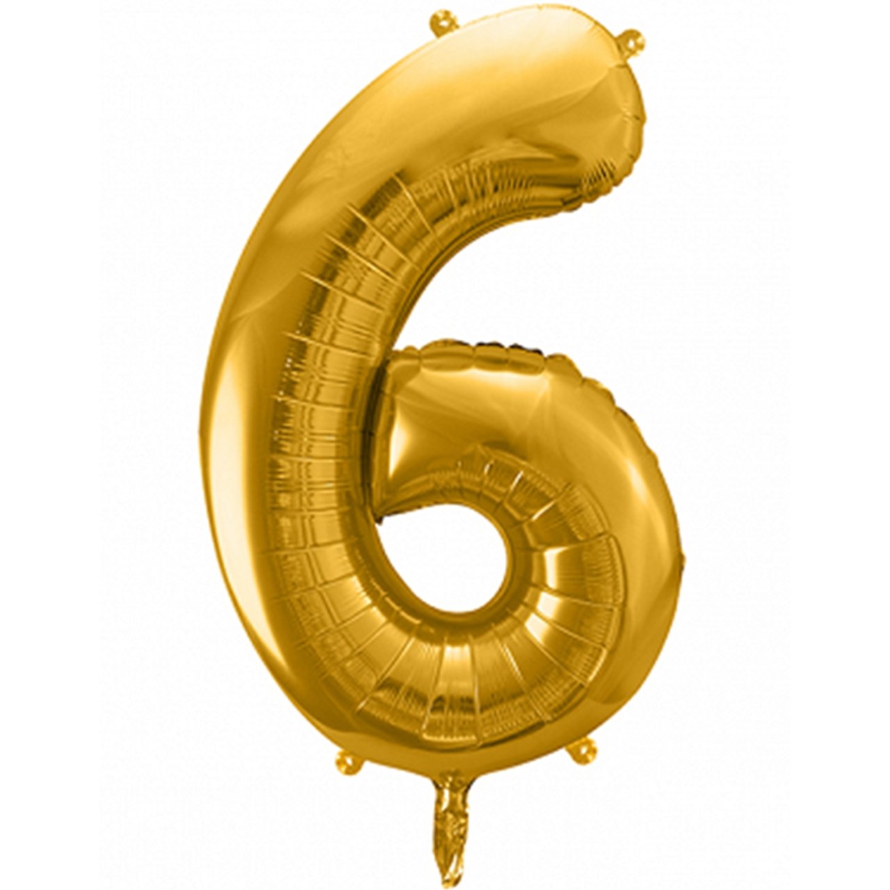 XXL Folienballon "Zahl 6" Gold - 86cm - Party im Karton