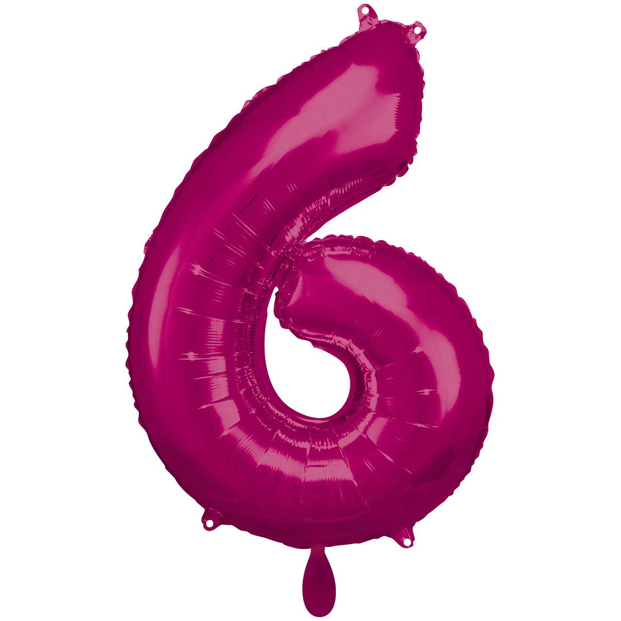 XXL Folienballon "Zahl 6" Pink - 86cm - Party im Karton