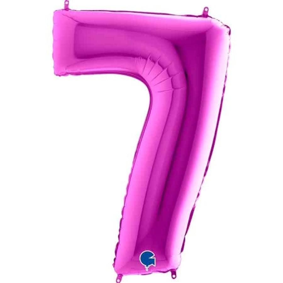 XXL Folienballon "Zahl 7" Lila - 102cm - Party im Karton