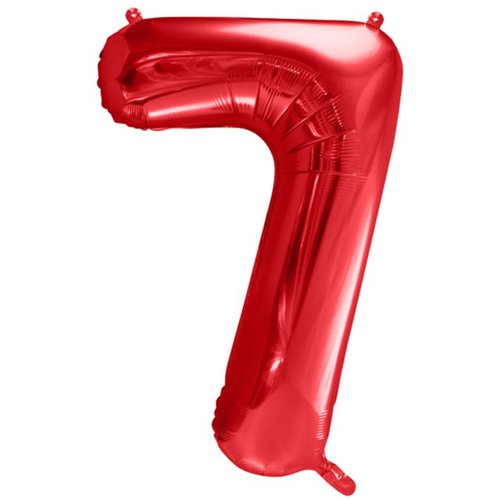 XXL Folienballon "Zahl 7" Rot- 86cm - Party im Karton