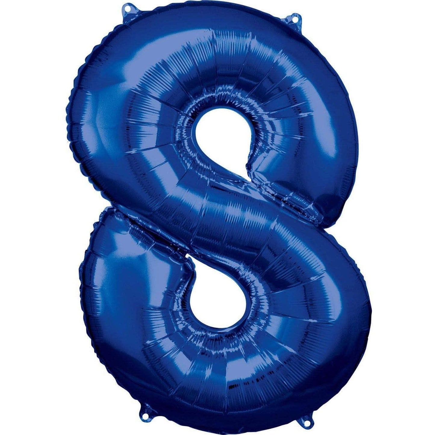XXL Folienballon "Zahl 8" Blau- 86cm - Party im Karton