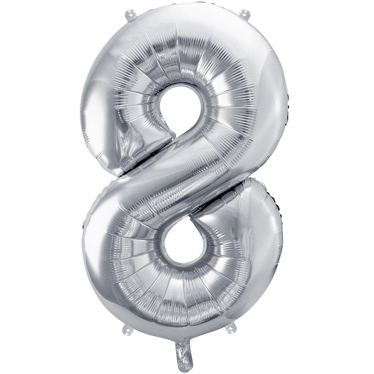 XXL Folienballon "Zahl 8" Silber - 86cm - Party im Karton