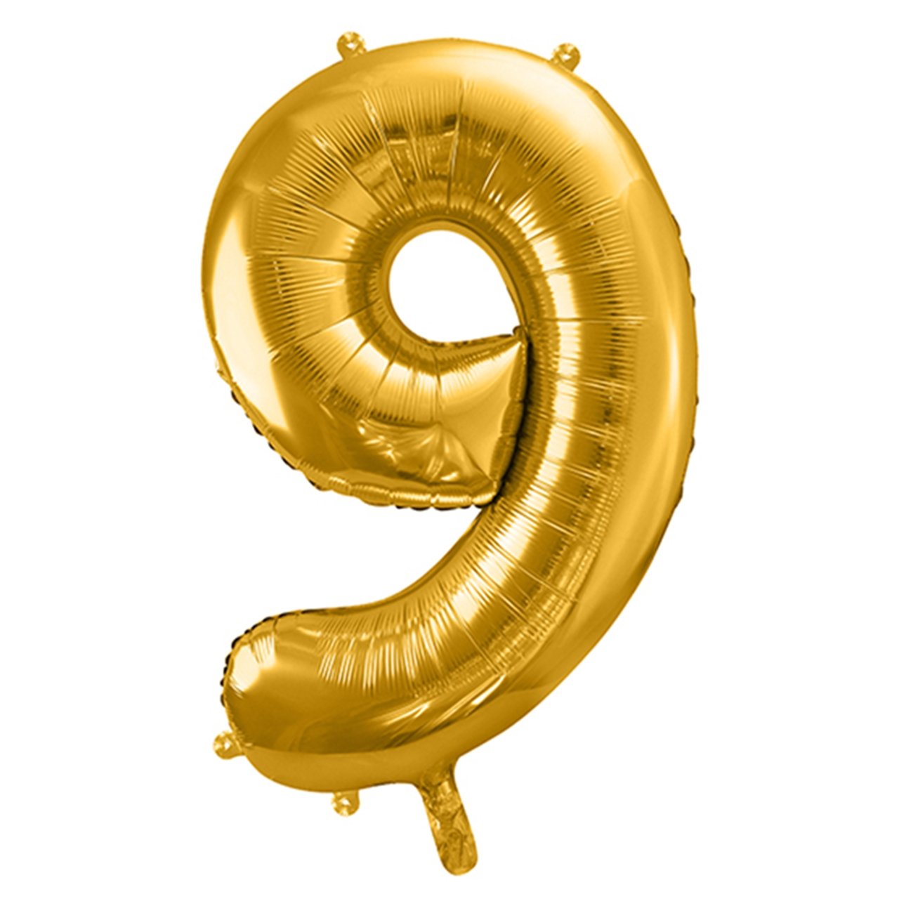 XXL Folienballon "Zahl 9" Gold - 86cm - Party im Karton