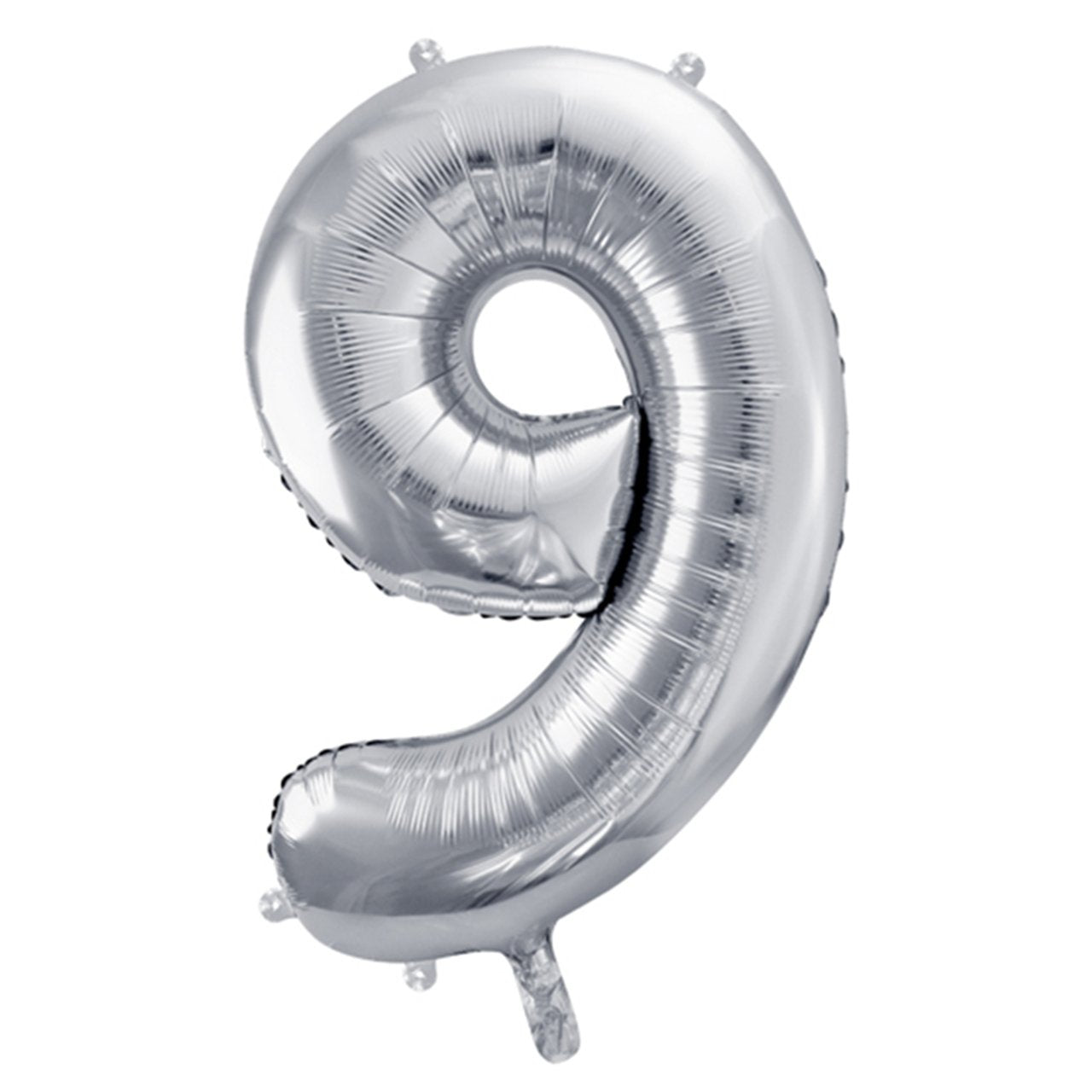 XXL Folienballon "Zahl 9" Silber - 86cm - Party im Karton