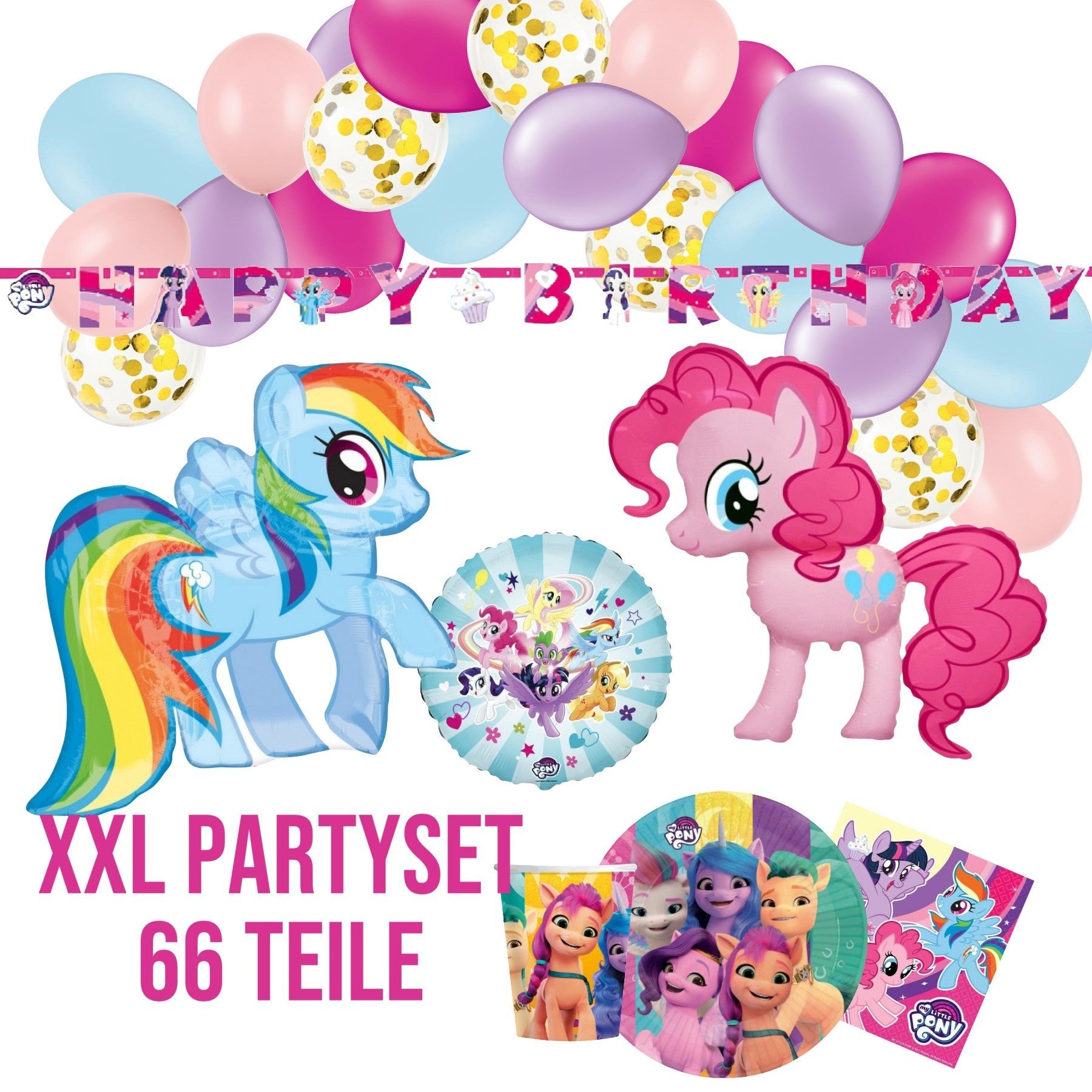 XXL Partykarton "My little Pony" 66-teilig - Party im Karton